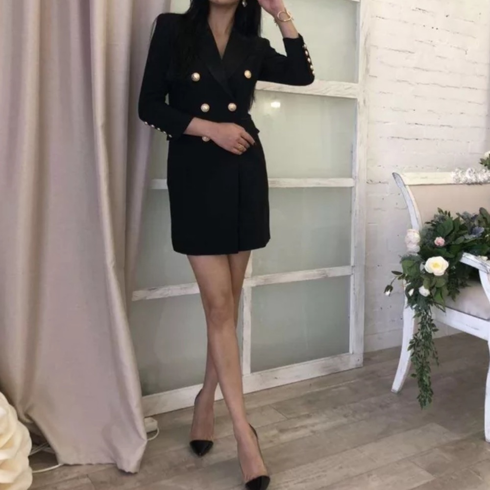 Blazer dress gold buttons